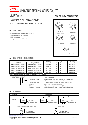 MMBT1015 Datasheet PDF Unisonic Technologies