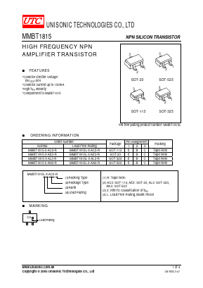 MMBT1815-Y-AN3-R Datasheet PDF Unisonic Technologies