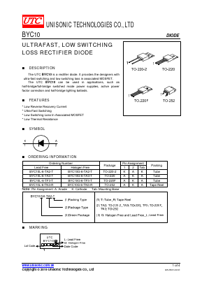 BYC10L-6-TN3-R Datasheet PDF Unisonic Technologies
