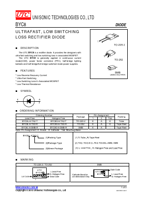 BYC8L-6-TN3-R Datasheet PDF Unisonic Technologies