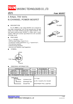 4N70 Datasheet PDF Unisonic Technologies