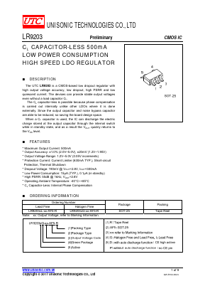 LR9203DG-15-AF5-R Datasheet PDF Unisonic Technologies