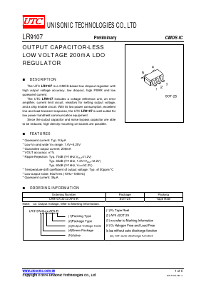 LR9107BG-28-AF5-R Datasheet PDF Unisonic Technologies
