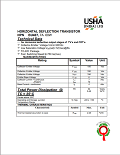 BU407 Datasheet PDF Usha Ltd 