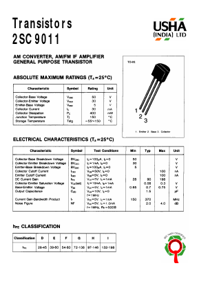 2SC9011F Datasheet PDF Usha Ltd 