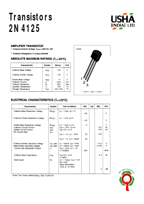 2N4125 Datasheet PDF Usha Ltd 