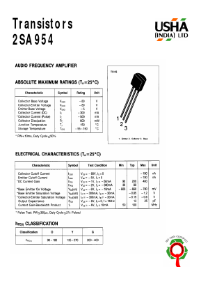 A954 Datasheet PDF Usha Ltd 