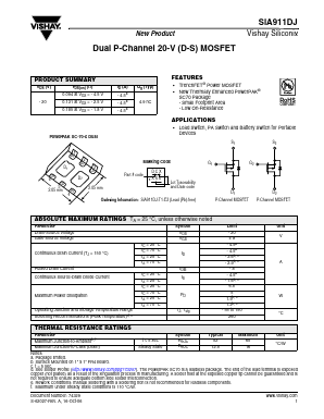 SIA911DJ Datasheet PDF Vaishali Semiconductor