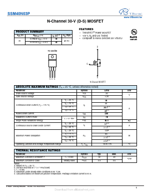 SSM40N03P Datasheet PDF VBsemi Electronics Co.,Ltd