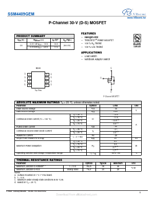 SSM4409GEM Datasheet PDF VBsemi Electronics Co.,Ltd