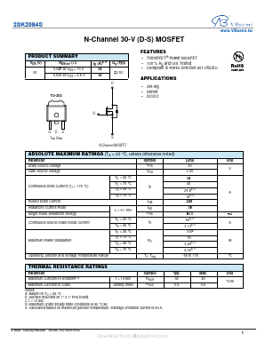 2SK2084S Datasheet PDF VBsemi Electronics Co.,Ltd
