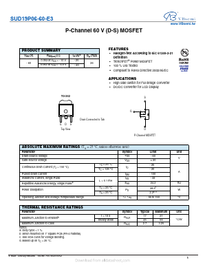 SUD19P06-60-E3 Datasheet PDF VBsemi Electronics Co.,Ltd