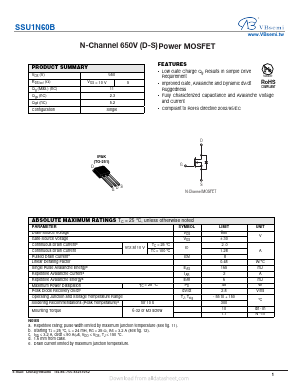 SSU1N60B Datasheet PDF VBsemi Electronics Co.,Ltd