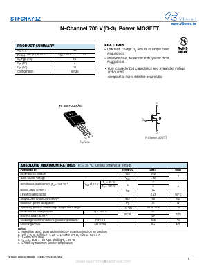 STF6NK70Z Datasheet PDF VBsemi Electronics Co.,Ltd