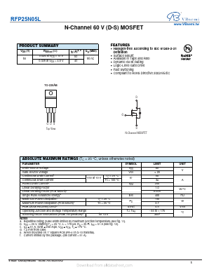 RFP25N05L Datasheet PDF VBsemi Electronics Co.,Ltd