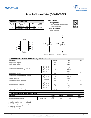 FDS9933-NL Datasheet PDF VBsemi Electronics Co.,Ltd