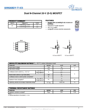 SI9926BDY-T1-E3 Datasheet PDF VBsemi Electronics Co.,Ltd