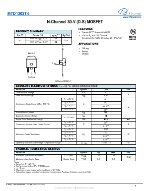 MTD1302T4 Datasheet PDF VBsemi Electronics Co.,Ltd