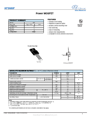 KF3N80F Datasheet PDF VBsemi Electronics Co.,Ltd