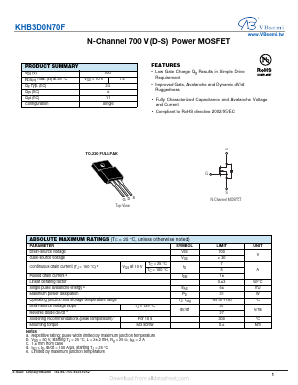 KHB3D0N70F Datasheet PDF VBsemi Electronics Co.,Ltd