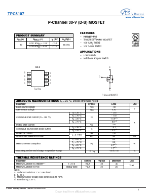 TPC8107 Datasheet PDF VBsemi Electronics Co.,Ltd