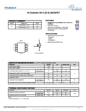 TPC8035-H Datasheet PDF VBsemi Electronics Co.,Ltd