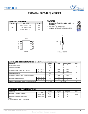 TPC8104-H Datasheet PDF VBsemi Electronics Co.,Ltd