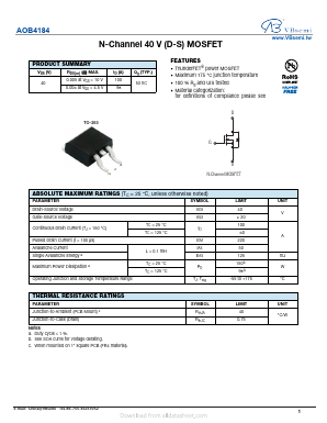 AOB4184 Datasheet PDF VBsemi Electronics Co.,Ltd