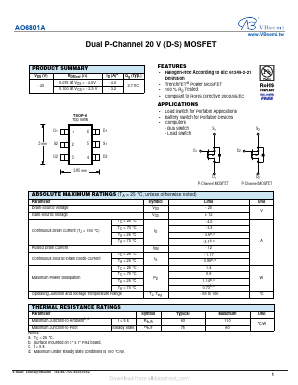AO6801A Datasheet PDF VBsemi Electronics Co.,Ltd