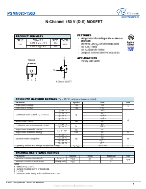 PSMN063-150D Datasheet PDF VBsemi Electronics Co.,Ltd