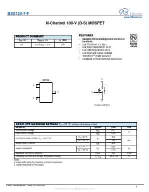 BSS123-7-F Datasheet PDF VBsemi Electronics Co.,Ltd