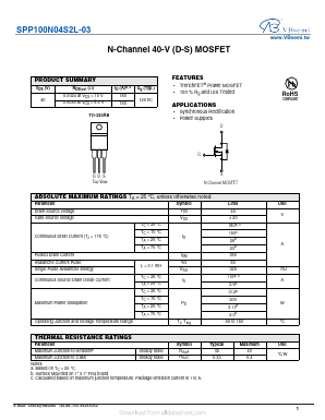 SPP100N04S2L-03 Datasheet PDF VBsemi Electronics Co.,Ltd