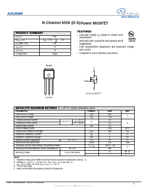 AOU3N60 Datasheet PDF VBsemi Electronics Co.,Ltd