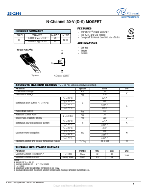 K2956 Datasheet PDF VBsemi Electronics Co.,Ltd