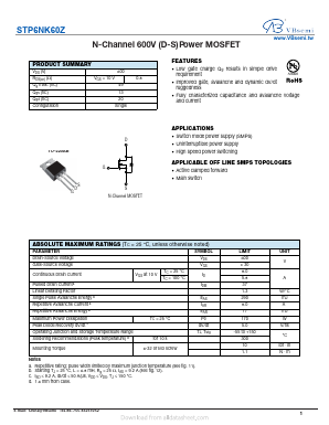 STP6NK60Z Datasheet PDF VBsemi Electronics Co.,Ltd