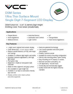 DSM7UA20105 Datasheet PDF Visual Communications Company