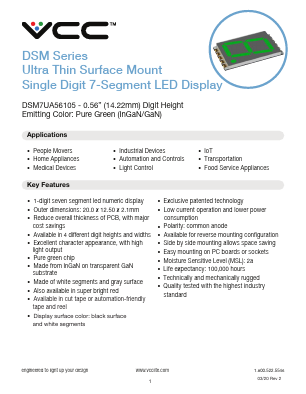 DSM7UA56105 Datasheet PDF Visual Communications Company