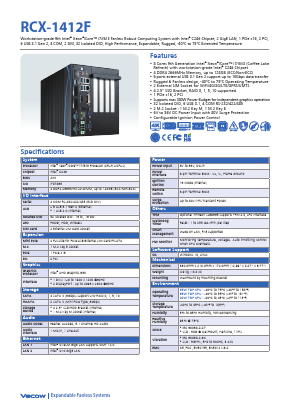 RCX-1412F Datasheet PDF Vecow Co., Ltd.