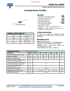SB260-E3/73 Datasheet PDF Vishay Siliconix