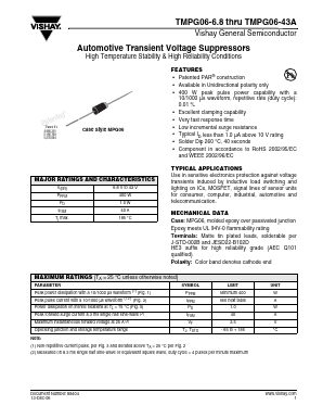 TMPG06-9.1A Datasheet PDF Vishay Siliconix