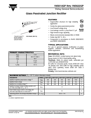 1N5614GP-E3 Datasheet PDF Vishay Siliconix