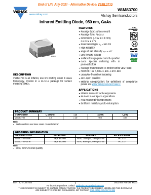 VSMS3700-GS08 Datasheet PDF Vishay Siliconix