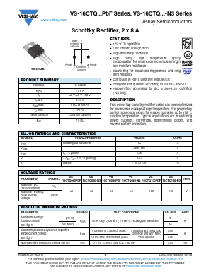 VS-16CTQ100PBF Datasheet PDF Vishay Semiconductors