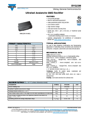BYG23M-M3 Datasheet PDF Vishay Semiconductors