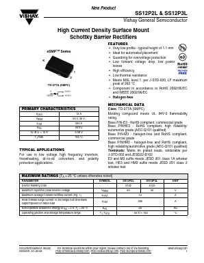 SS12P2LHM3/87A Datasheet PDF Vishay Semiconductors