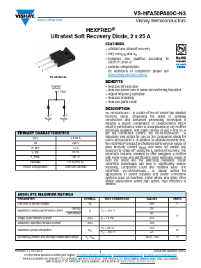 VS-HFA50PA60C-N3 Datasheet PDF Vishay Semiconductors