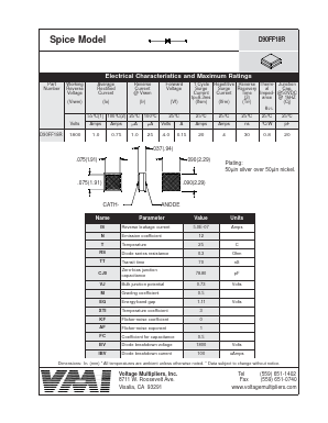 D90FF18R Datasheet PDF Voltage Multipliers Inc