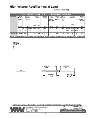 M160UFGHT Datasheet PDF Voltage Multipliers Inc