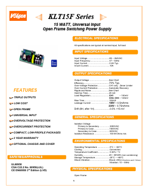 KLT15F-0522 Datasheet PDF Volgen Kaga Electronics Inc.