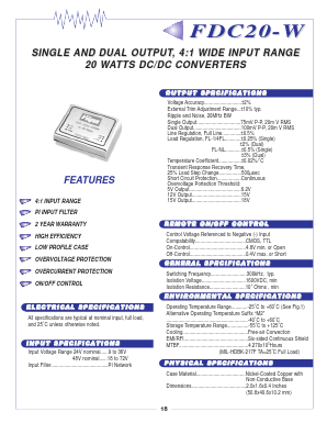 FDC20-24D12W Datasheet PDF Volgen Kaga Electronics Inc.